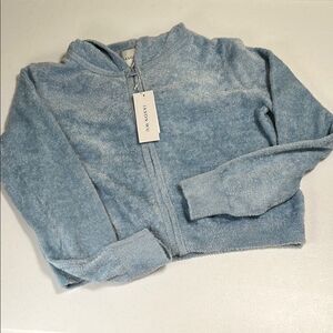 Soft Blue Zip-Up Hoodie